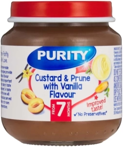 Purity Custard & Prune with Vanilla Flavour Prunes Infant Fruit Food  (125 g, Pack of 1)