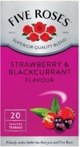 Five Roses Strawberry & Blackcurrant Flavoured Tea (20 Bags) | Shop Online