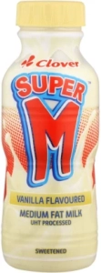Clover Super M Flavoured Medium Fat Milk, Vanilla Flavour (24 x 300 ml) | Shop Online