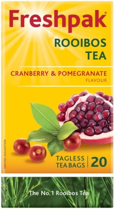 Freshpak Rooibos Cranberry & Pomegranate Flavoured Tea (20 Bags) | Shop Online