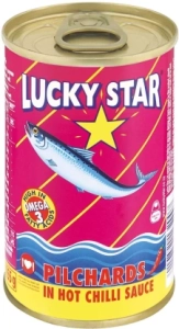Lucky Star Pilchards in Hot Chilli Sauce Sea Foods (Pack of 1 x 155 g)