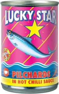Lucky Star Pilchards in Hot Chilli Sauce Sea Foods (Pack 1 x 400 g)