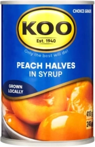 Koo Peach Halves in Syrup Fruits  (Pack of 1 x 410 g)