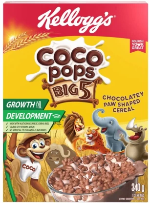 Kellogg's Coco Pops Big 5 Cereal Box  (340 g)
