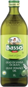 Basso Pomace Olive Oil Glass Bottle  (12 x 1 L)