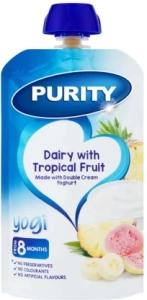 Purity Dairy with Tropical Fruit Baby Food Tropical Fruit Infant Fruit Food (110 g, Pack of 1)