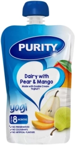 Purity Dairy with Pear & Mango Baby Food Pears, Mangoes Infant Fruit Food (110 g, Pack of 1)