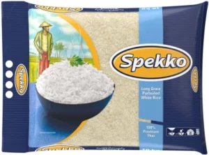 Spekko Premium Thai Long Grain Parboiled White Rice (Pack of 1 x 10kg)