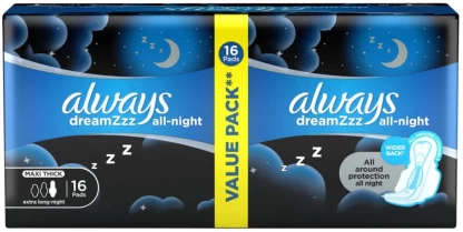 Always Maxi Duo Night Sanitary Pad  (Pack of 16)