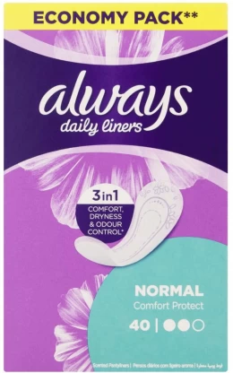 Always Unscented Pantyliner  (Pack of 40)