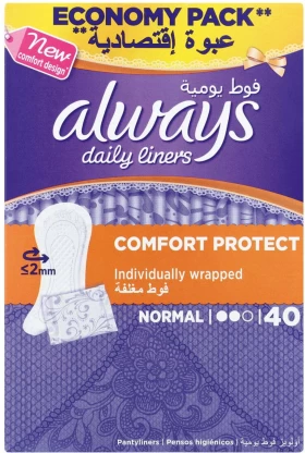 Always Unscented Wrapped Pantyliner  (Pack of 40)