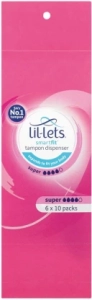Lil-Lets Dispenser, Super Tampons  (Pack of 60)