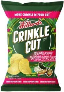 Willards Crinkle Cut Jalapeno Popper Flavoured Potato Chips (1 x 125 g) | Shop Online