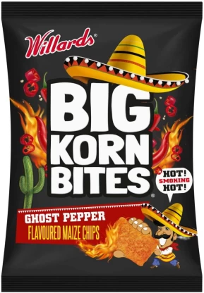 Willards Big Corn Bites Ghost Pepper Flavoured Maize Nachos (1 x 120 g) | Shop Online