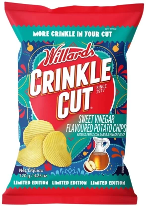 Willards Crinkle Cut Sweet Vinegar Flavoured Potato Chips (1 x 125 g) | Shop Online