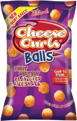 Willards Cheese Curls Fruit Chutney Flavoured Snack Puffcorn (1 x 100 g) | Shop Online