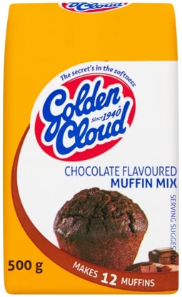Golden Cloud Chocolate Flavoured Muffin Mix 500 g (Pack of 20) | Shop Online