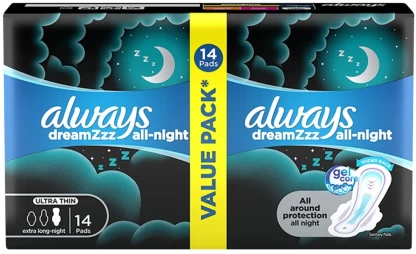 Always Dreamzzz All-Night Ultra Thin Extra Long Sanitary Pad  (Pack of 14)