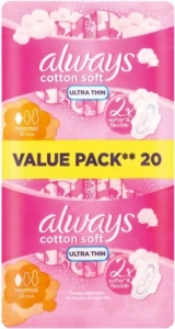 Always Cotton Soft Ultra Thin Sanitary Pad  (Pack of 20)