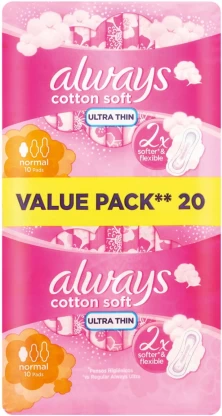 Always Cotton Soft Ultra Thin Sanitary Pad  (Pack of 20)