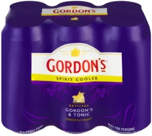 Gordon's London Dry Premium Spirit Cooler and Tonic (Pack of 6 x 440ml Cans, 5. 5 Percent Alcohol Volume)