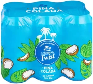 Caribbean Twist Pina Colada Cans(Pack of 6 x 440 ml, 5% Alcohol Volume)