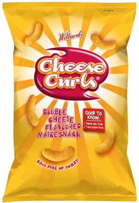 Willards Cheese Curls Cheese Maize Snack (1 x 90 g) | Shop Online