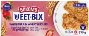 Bokomo Wholegrain Wheat Biscuits High Fiber Strawberry Flavoured Biscuit  (375 g)