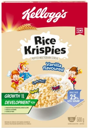 Kellogg's Rice Krispies Puffed Multigrain Cereal Vanilla Box  (500 g)