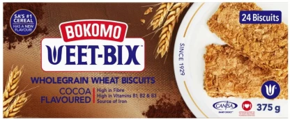 Bokomo Wholegrain Wheat Biscuits High Fiber Cocoa Flavoured Biscuit  (375 g)