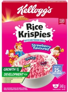 Kellogg’s Rice Krispies Puffed Multigrain Cereal Strawberry Box  (340 g)