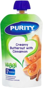 Purity Pureed Butternut, Cinnamon Infant Fruit Food (110 g, Pack of 1)