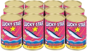 Lucky Star Pilchards in Hot Chilli Sauce Sea Foods  (Pack of 12 x 400 g)