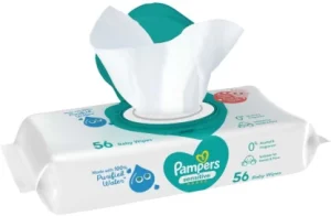 Pampers Sensitive Wipes 100% Purified Water Wipes (Pack of 1 x 56 Wipes)