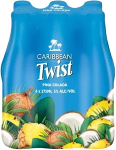 Caribbean Twist Pina Colada Alcoholic Beverage (Pack of 6 x 275 ml, 5% Alcohol Volume)