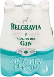 Belgravia Gin & Dry Lemon Bottle (Pack of 6 x 275ml, 5 Percent Alcohol)