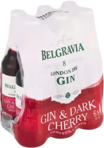 Belgravia Gin & Dark Cherry (Pack of 6 x 275 ml, 5 Percent Alcohol Volume)