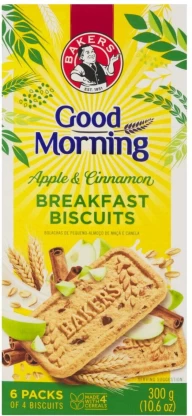 Bakers Good Morning Breakfast Biscuits Apple & Cinnamon Biscotti (300 g) | Shop Online