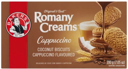 Bakers Romany Creams Cappuccino Coconut Biscuit Cream Filled Biscuit (200 g) | Shop Online