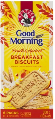 Bakers Good Morning Breakfast Biscuits Peach & Apricot Biscotti (300 g) | Shop Online