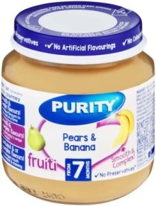 Purity Pear & Banana Delight Pears, Bananas Infant Fruit Food (125 g, Pack of 1)