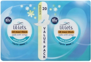 Lil-Lets Maxi Thick Pads Regular Scented Sanitary Pad  (Pack of 20)