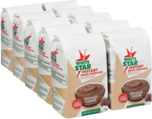 White Star Chocolate Flavoured Instant Maize Porridge (Pack of 10 x 1kg)