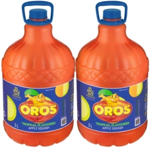 Brookes Oros Tropical Squash Apple Flavoured (5 L, Pack of 2) | Shop Online
