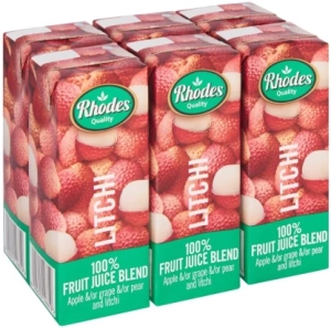 Rhodes Litchi 100% Fruit Juice Blend (6 x 200 ml) | Shop Online