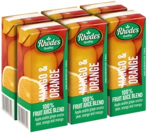 Rhodes Mango & Orange 100% Fruit Juice Blend (6 x 200 ml) | Shop Online
