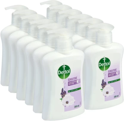 Dettol Sensitive Hand Wash Pump + Refill For Men & Women  (12 x 200 ml)