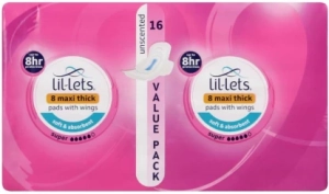Lil-Lets Maxi Thick Pads Super Unscented Sanitary Pad  (Pack of 16)