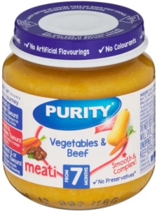 Purity Vegetables & Beef Vegetables Infant Fruit Food  (125 g, Pack of 1)