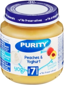 Purity Peaches & Yoghurt Peaches Infant Fruit Food (125 g, Pack of 1)